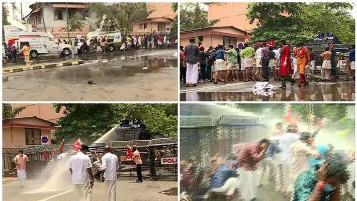 protest in trivandrum over fire burning in secretariate protest in trivandrum over fire burning in secretariate