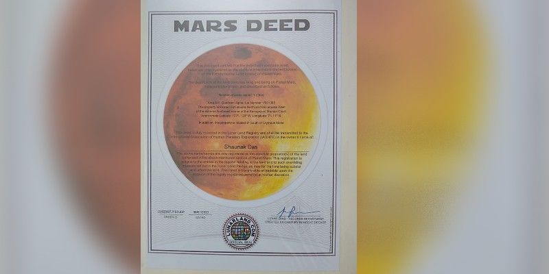 A youth from Hooghly buys land in Mars.