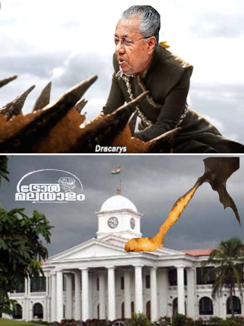 Trolls on incident where the Kerala Secretariat was burnt down