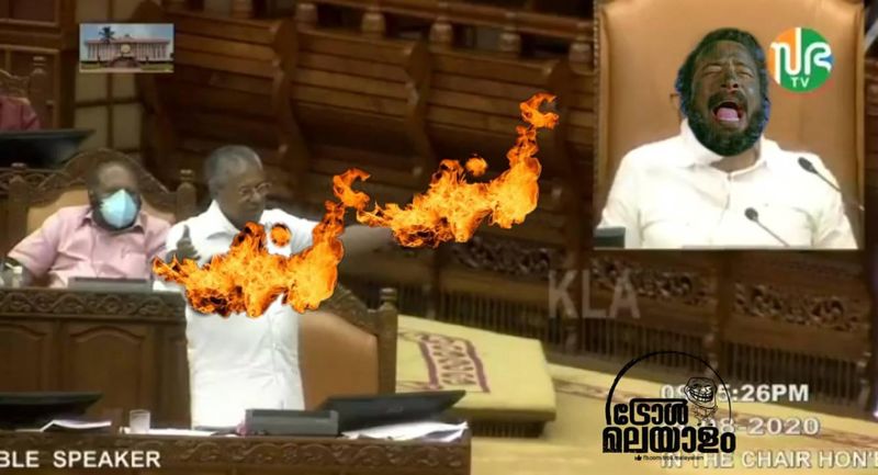 Trolls on incident where the Kerala Secretariat was burnt down