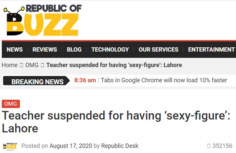 teacher suspended for having sexy figure in lahore photo is fake