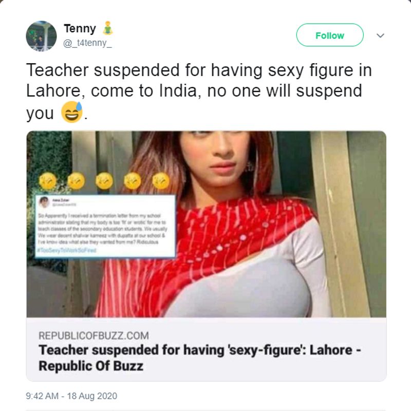 teacher suspended for having sexy figure in lahore photo is fake