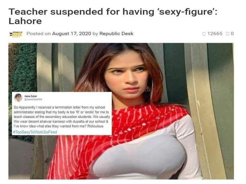 teacher suspended for having sexy figure in lahore photo is fake