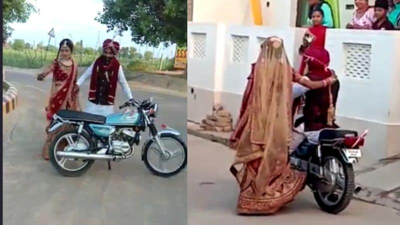 rajasthan news sri ganganagar unique weddings brides reaches groom house on bike kpr