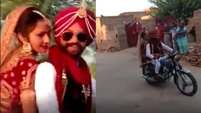 rajasthan news sri ganganagar unique weddings brides reaches groom house on bike kpr