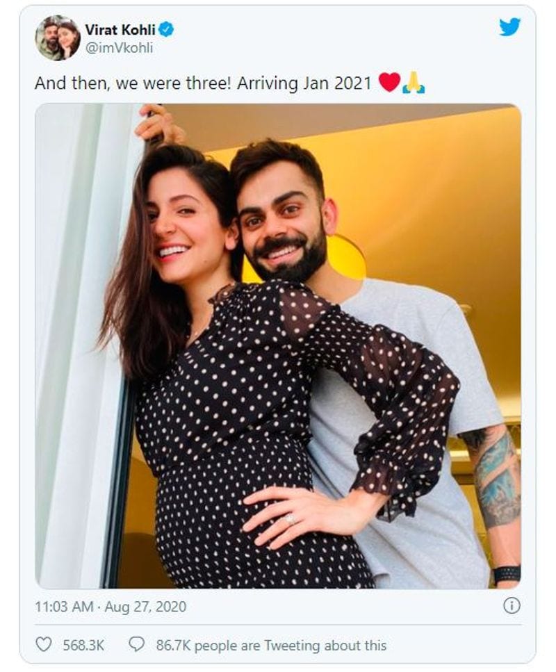 virat kohli tweet expecting child breaks pm modi record twitter apc