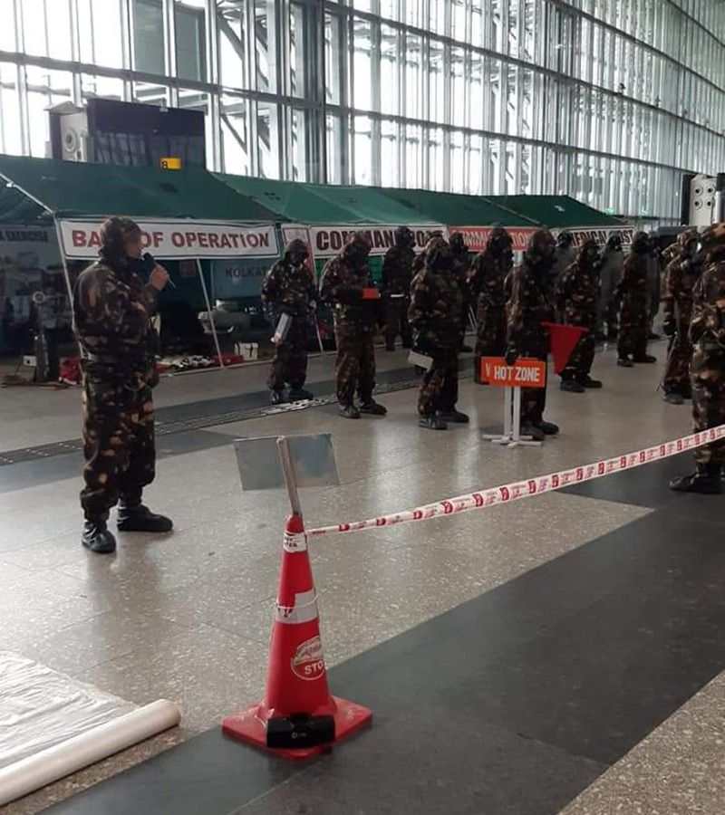 A mock security drill was conducted at Kolkata Airport to detect Radioactive material RTB