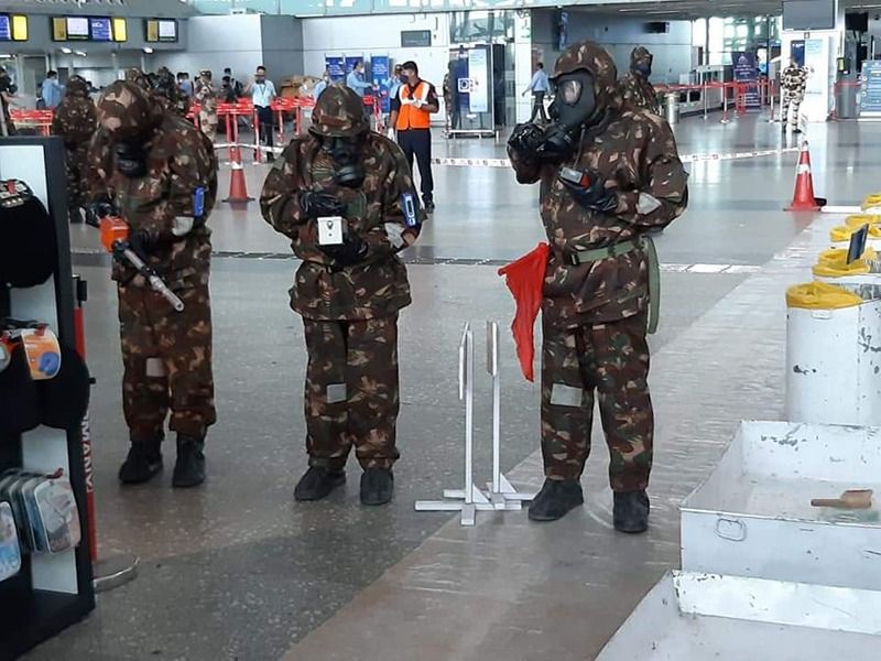 A mock security drill was conducted at Kolkata Airport to detect Radioactive material RTB