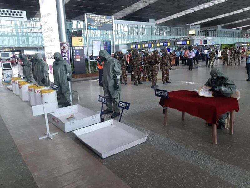 A mock security drill was conducted at Kolkata Airport to detect Radioactive material RTB