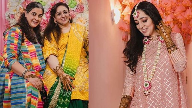 sara ali khan with mother amrita singh at jp dutta's daughter nidhi dutta mehendi ceremony KPJ