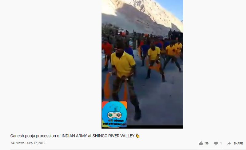 indian army soldiers celebrating ganesh chaturthi in galwan valley video viral with fake claim kpt