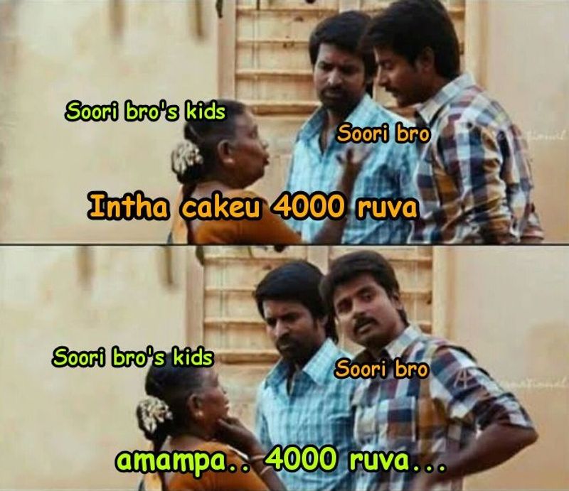 Actor Soori Children's Give Special Birthday Cake to father