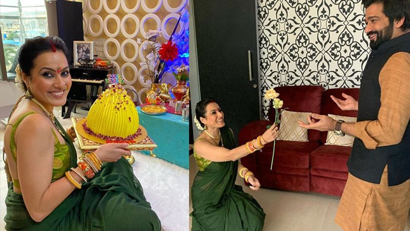 kamya punjabi bend down and proposes husband shalab dang with rose photos viral KPJ