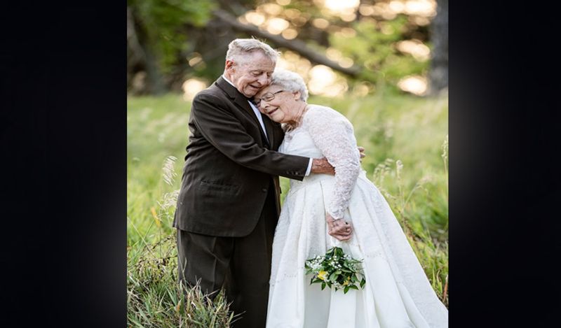 old couple set example of true love in era of one night stands with romantic photoshoot with groom of 88 bride of 81 kph