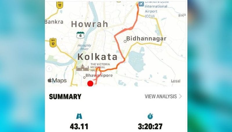 Devlina Kumar cycles 45 kilometres, from Deshapriyo park to ADB
