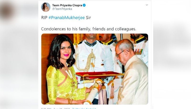 Bollywood celebrities mourn the demise of former president Pranab Mukherjee ADB