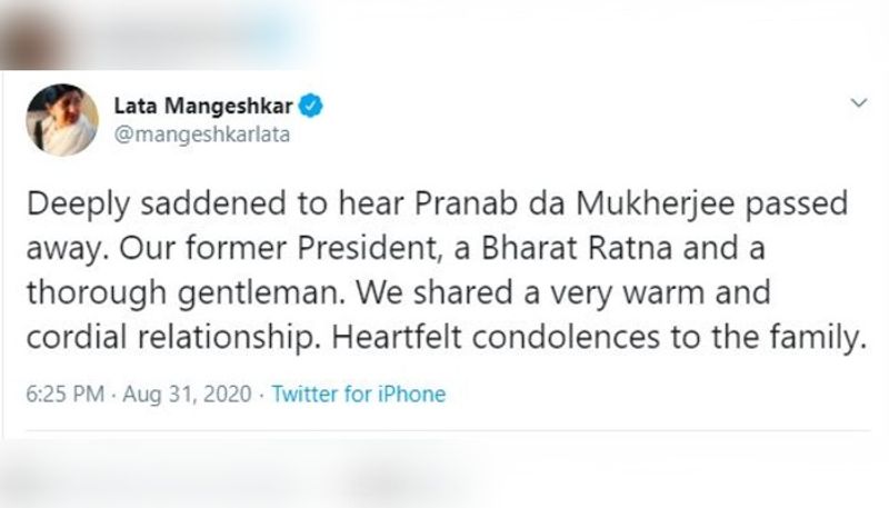 Bollywood celebrities mourn the demise of former president Pranab Mukherjee ADB