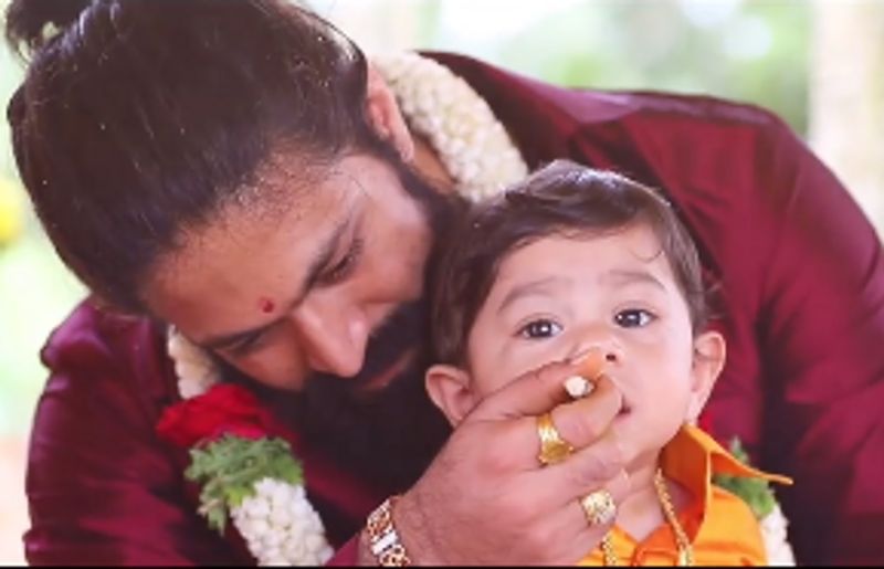 actress radhika pandit shares son yatharvs cute pic calls him prince as he turns 11 month