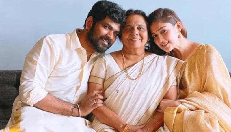  In the pictures, the actress can be seen in an off-white saree and Vignesh donning a traditional white outfit
