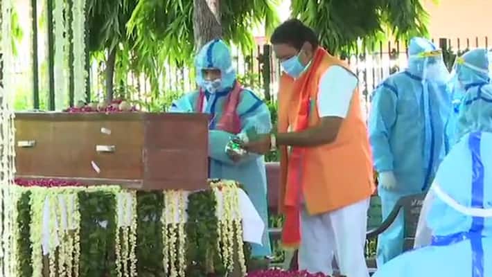 Pranab Mukherjee's son Abhijit performs last rites at Lodhi Crematorium, State funeral accorded Pranab Mukherjee's son Abhijit performs last rites at Lodhi Crematorium, State funeral accorded
