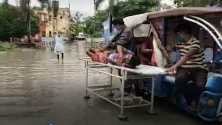 Huge rainfall causes the Hospital waterloging at Midnapore ASB Huge rainfall causes the Hospital waterloging at Midnapore ASB