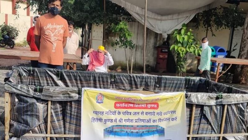 प्रशासन की तरह से भोपाल और इंदौर शहर में इस तरह से बप्पा के विसर्जन के लिए अस्थाई कुंड बनाय गए हैं।