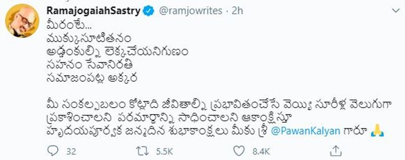 Tollywood Celebrities Wishes Power Star Pawan Kalyan