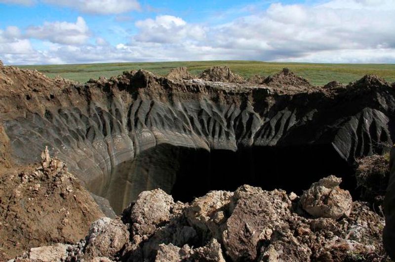 Mysterious holes nearly 100 feet deep appear in Siberias tundra region BSS