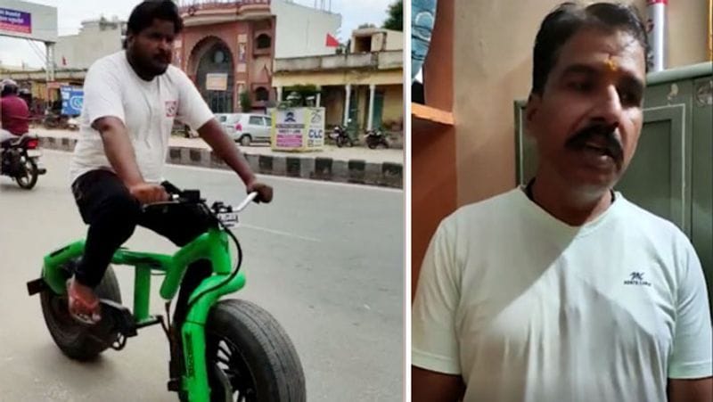 इस साइकिल को बनाने में करीब एक महीने का समय लगा। इस साइकिल में स्कोडा कार के पहियों का इस्तेमाल किया गया है। चूंकि पहिये कार हैं, इसलिए ब्रेक भी बदलना जरूरी था। इसमें पल्सर बाइक के डिस्क ब्रेक यूज किए गए। साइकिल को बनाने में 3 इंच मोटे पाइप का इस्तेमाल किया गया, ताकि मजबूती बनी रहे। मनीष व गोपाल जांगिड ने इस साइकिल में स्पीडोमीटर भी लगाया है, ताकि स्पीड का पता चल सके। इसमें टेल लाइट भी लगाई गई है।
आगे पढ़िए...यह है देसी जुगाड़ से बनी एकदम धांसू साइकिल, डबल चेन पर 54 किमी/घंटे की स्पीड से दौड़ती है