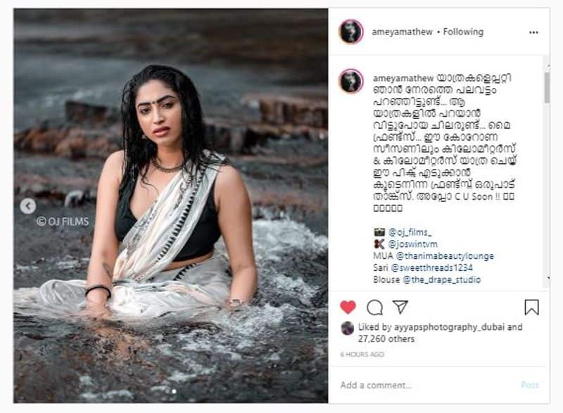malayalam Actress and model ameya mathew shared a note and Photoshoot