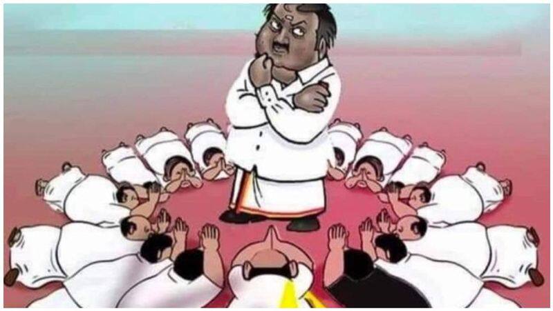 Leaders lying at Vijaykanth's feet Cartoon ... Why did I publish it? Sudish Description ..!
