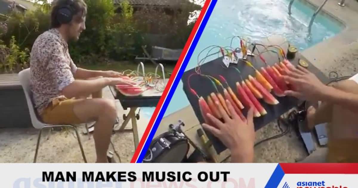 Man makes electronic music with melons and kiwis; video goes viral