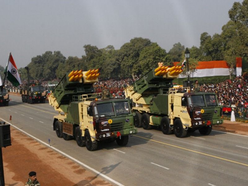 Pinaka missile system that will be deployed at Indias borders with Pakistan China BSS
