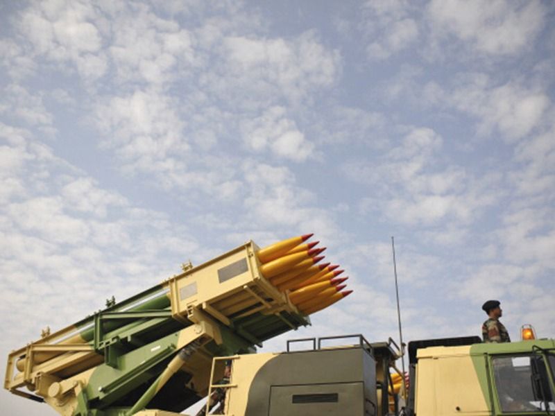 Pinaka missile system that will be deployed at Indias borders with Pakistan China BSS