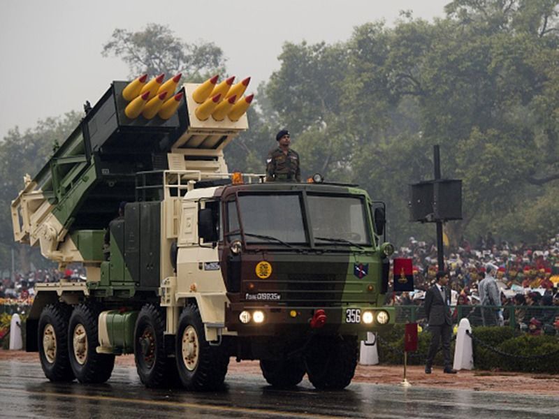 Pinaka missile system that will be deployed at Indias borders with Pakistan China BSS