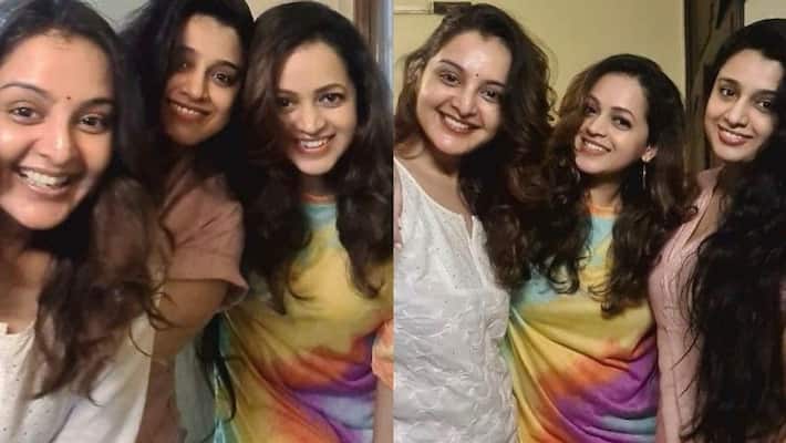 malayalam actress bhavana shared photo with samyuktha varma and manju varrier malayalam actress bhavana shared photo with samyuktha varma and manju varrier