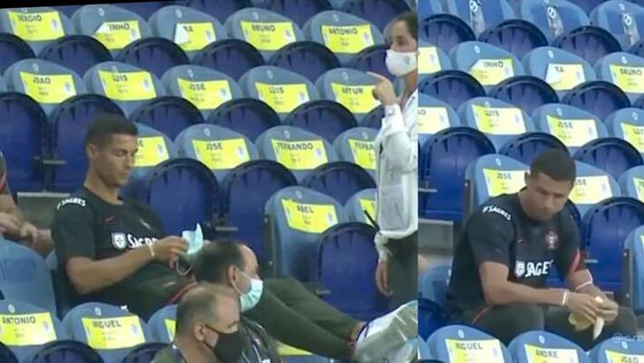 Ronaldo reprimanded for not wearing a mask while watching Portugal Ronaldo reprimanded for not wearing a mask while watching Portugal