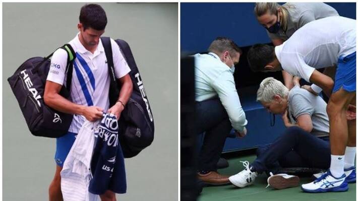 Novak Djokovic disqualified from US Open after hitting official with ball Novak Djokovic disqualified from US Open after hitting official with ball