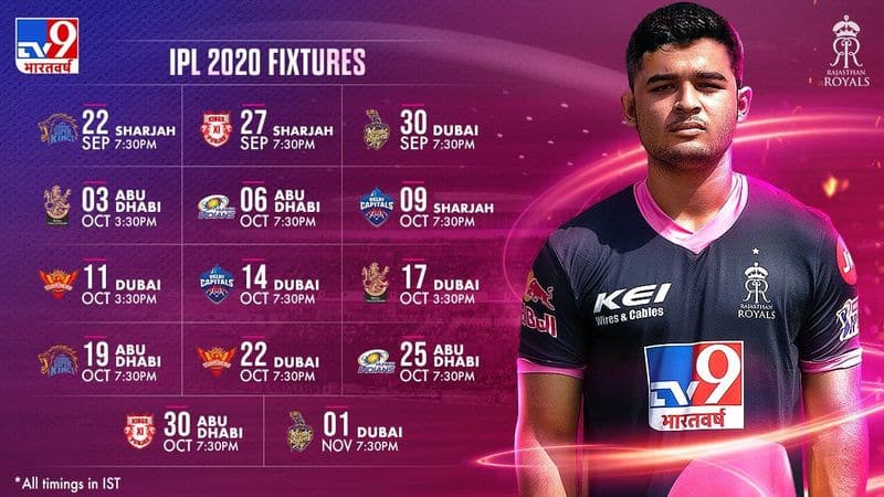 ipl 2020 schedule rajasthan royals full fixtures apc