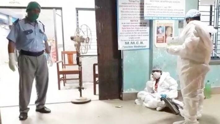 Official formalities kept Pregnant corona woman outside hospital in Midnapore BTD Official formalities kept Pregnant corona woman outside hospital in Midnapore BTD