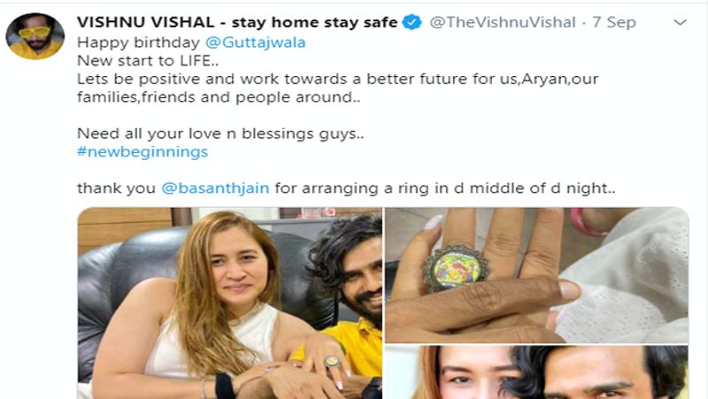 विशाल ने भी अपने ट्विटर अकाउंट पर सगाई की तस्वीरों को शेयर करते हुए लिखा, ‘जन्मदिन की शुभकामनाएं ज्वाला। नई जिंदगी की शुरुआत। आओ पॉजिटिव होकर हमारे, आर्यन, हमारे परिवारों, दोस्तों और आस-पास के लोगों के लिए बेहतर भविष्य की दिशा में काम करें। आप सभी के प्यार और आशीर्वाद की जरूरत है।’