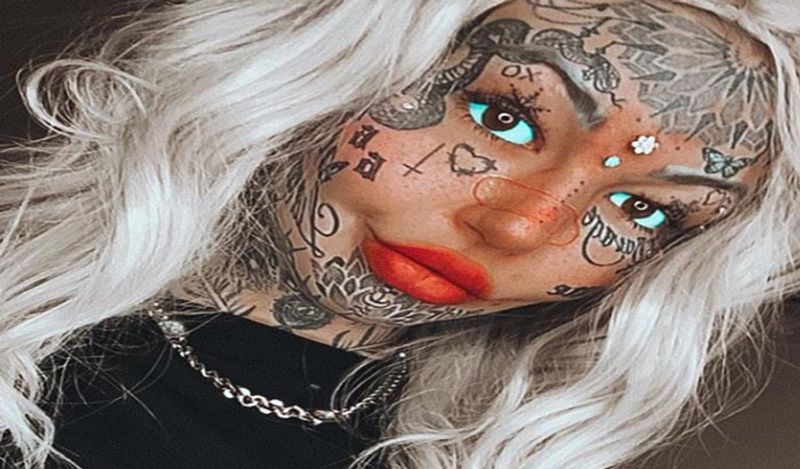 Tattoo model Amber Luke shows off new piercings after covering 98 Percent of her body with ink BSS