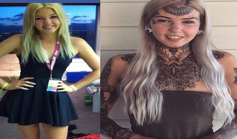 Tattoo model Amber Luke shows off new piercings after covering 98 Percent of her body with ink BSS
