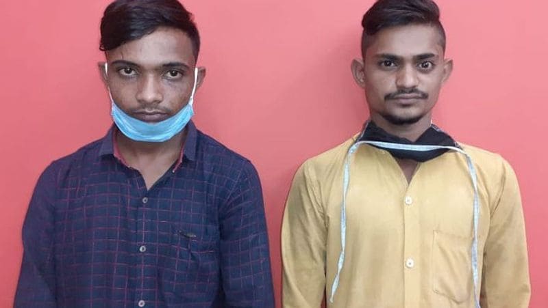 स्टोन किलर के मुंहबोले बेटे अजीत(लेफ्ट) ने बताया कि महेश उसके साथ कुकर्म करता था। इसी बात से उसे गुस्सा आ गया। फिर उसने अपने दोस्त विजय के साथ मिलकर महेश के सिर पर पत्थर पटककर हत्या कर दी।