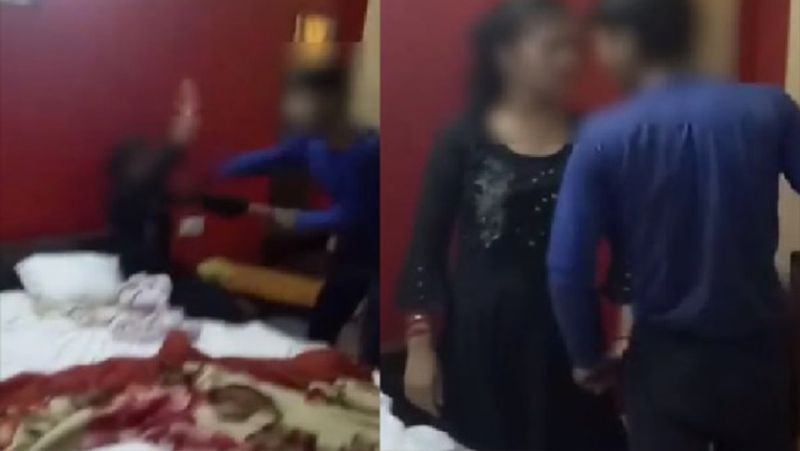 ಬೇರೆ ಗಂಡಸಿನ ಜೊತೆ ಹೆಂಡತಿಯನ್ನು ನೋಡಿದ ನಂತರ,ಕೋಪಗೊಂಡ ಗಂಡ ಸ್ಯಾಂಡಲ್ ತೆಗೆದು ಹೆಂಡತಿಯನ್ನು ಹುಚ್ಚುಚ್ಚಾಗಿ ಹೊಡೆಯಲು ಪ್ರಾರಂಭಿಸಿದರು.