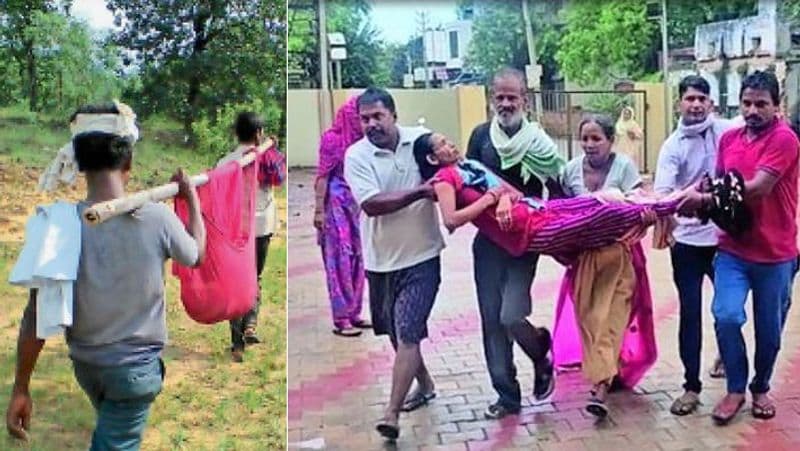 कॉल सेंटर ने कहा कि ढाई घंटे इंतजार करना होगा
जग्गोबाई को तकलीफ होने पर परिजन उसे पोटली में बैठाकर पहाड़ी से 1800 फीट नीचे इमलीखेड़ा तक लाए। यहां से भोपाल फोन किया, तो जवाब मिला कि एम्बुलेंस ढाई घंटे बाद मिलेगी। इसके बाद गांव के सरपंच साबूलाल ने प्राइवेट वाहन का इंतजाम किया। फिर प्रसूता को घोड़ाडोंगरी अस्पताल के लिए लेकर रवाना हुए। लेकिन उसने बीच रास्ते में ही दम तोड़ दिया। इसके बाद परिजन उसी पोटली में लाश लेकर लौट आए।
आगे पढ़ें-जिनके पास खाने को पैसे नहीं, उनसे आप 4000 रुपए मांग रहे... 70 क्या, 700 किमी भी होता, तो ये पैदल घर जाते
