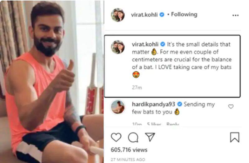 IPL 2020 Hardik Pandya trolls Virat Kohli for using saw to Shape his bat
