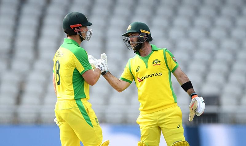 glenn maxwell and mitchell marsh hits fifty and australia set challenging target to england in first odi