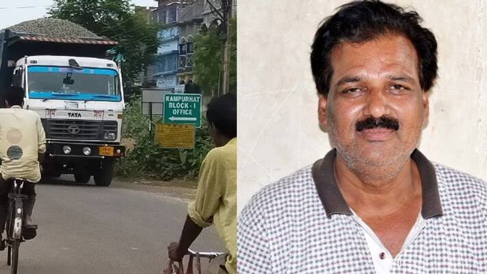 Outgoing Chairmam himself stop overloaded dumpers in Rampurhat BTG Outgoing Chairmam himself stop overloaded dumpers in Rampurhat BTG