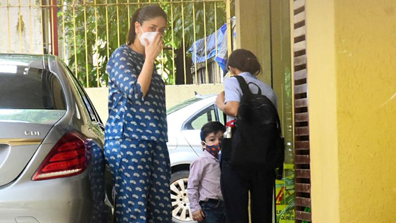 तैमूर इस दौरान फूल स्लीव शर्ट और जीन्स में नजर आए। बेटे की सुरक्षा का पूरा ध्यान रखते हुए करीना ने तैमूर के चेहरे पर मास्क भी लगा रखा था।
